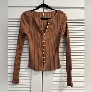Free People Ribbed Long Sleeve. Size L - Fitted. Worn Once!